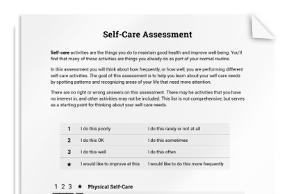 Self-Care Assessment