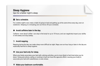 Sleep Hygiene Handout