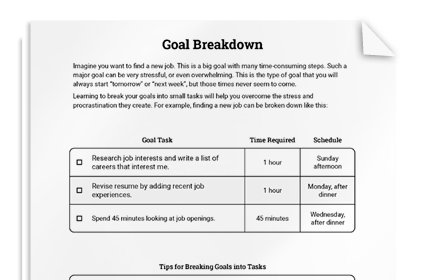 Goal Breakdown